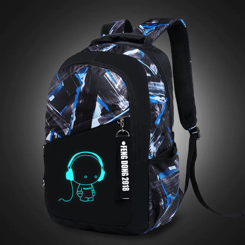 Luminous Laptop Backpack – Waterproof School & Travel Bag for Men/Women